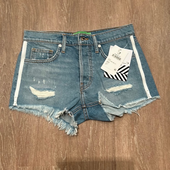 Sandrine Rose Pants - NWT Free People Sandrine Rose Side Zip Distressed Denim Shorts